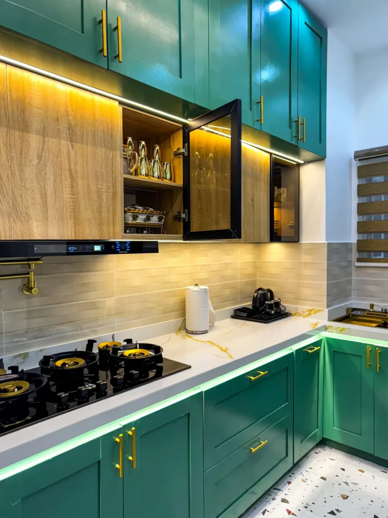 Green themed kitchen design
