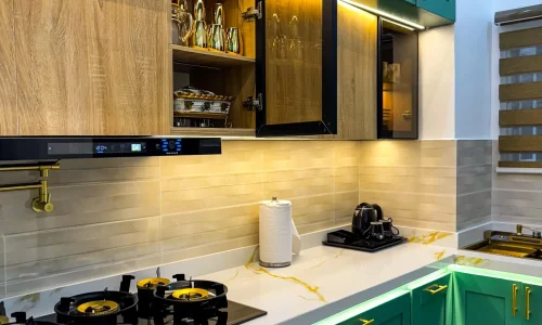 Green themed kitchen design