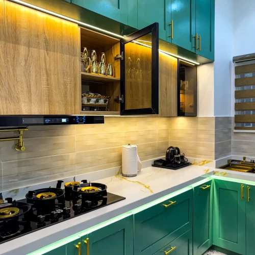 Green themed kitchen design