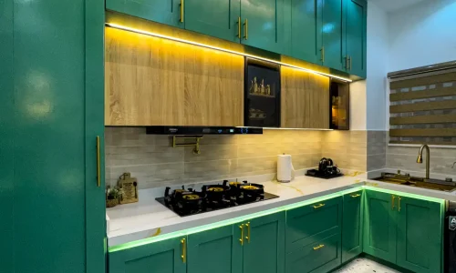 Green themed kitchen design
