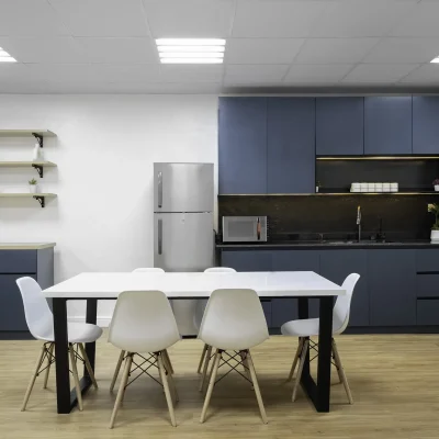 Cybervergent Break room interior design by Otee Architects