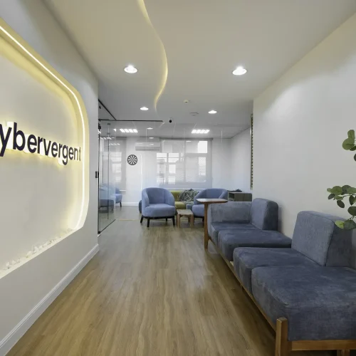 Cybervergent Office interior entrance designed by Otee Architects