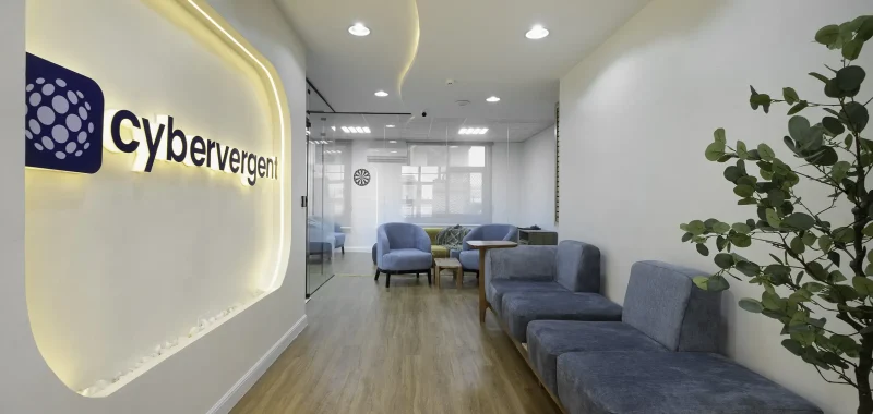 Cybervergent Office interior entrance designed by Otee Architects